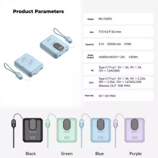 Original Pineng Branded PN-725PD Magnetic Wireless Power Bank - 10000mAh 08