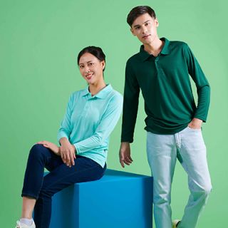 OS Quick Dry Microfiber Eyelet Long Sleeve 160gsm Polo Shirt