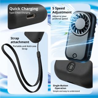 PACKED Handheld Mini Fan with Strap - 1200mAh 05