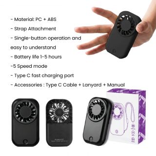 PACKED Handheld Mini Fan with Strap - 1200mAh 09