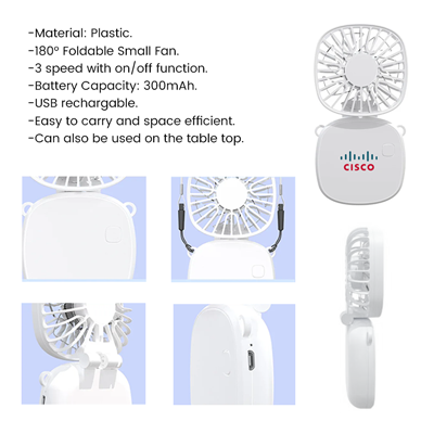 POCKET Foldable Mini Fan with Lanyard - 300mAh 09