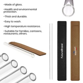 Premium Glass Straw (15x220) with Straw Felt Pouch Set 08