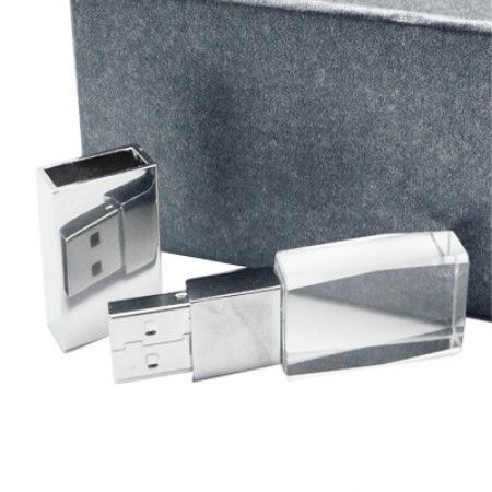 Premium Crystal USB Memory Drive with LED Light - 4GB