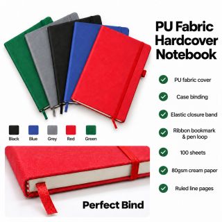 PU Fabric Hard Cover A5 Notebook with Pen Loop 07