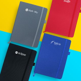 PU Fabric Hard Cover A5 Notebook with Pen Loop 03