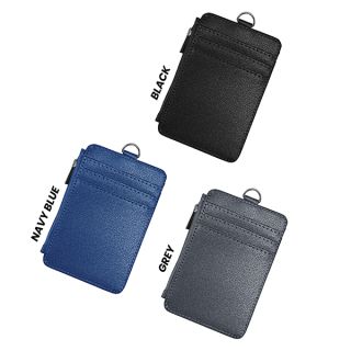 PU ID Holder with Open Zippered Wallet 06