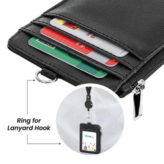 PU ID Holder with Open Zippered Wallet 03