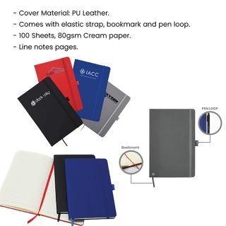 PU Texture A5 Notebook with Pen Loop 08