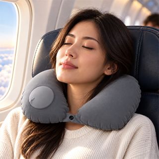 PUMP UP Polyester Inflatable Travel Pillow