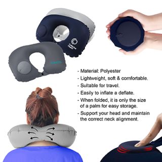 PUMP UP Polyester Inflatable Travel Pillow 10