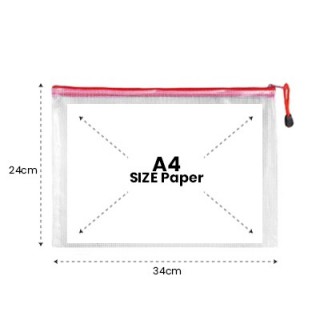 PVC Transparent Netting Pouch - A4 Size 10