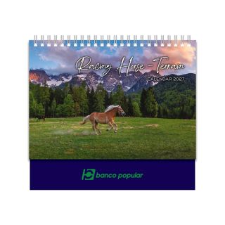 Racing Horse Wire-O Desk Calendar 2027 01