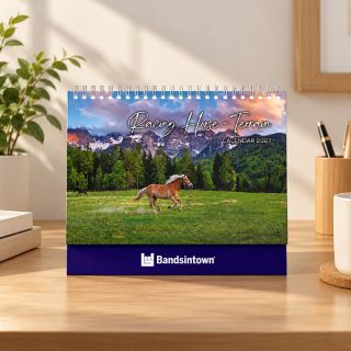 Racing Horse Wire-O Desk Calendar 2027 02