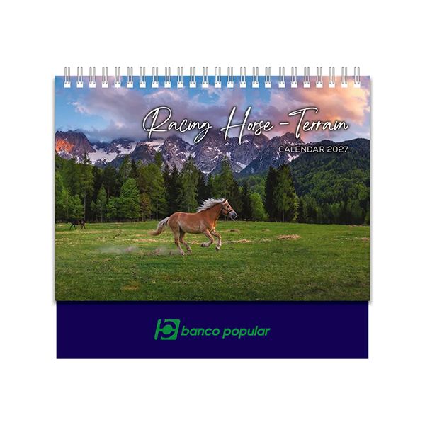 Racing Horse Wire-O Desk Calendar 2027