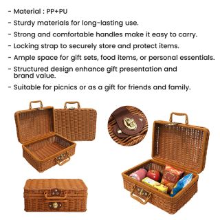 RATTAN Retro Basket for Gifts Set - L 08