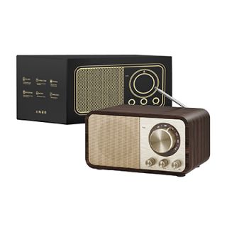 Retro Wooden Bluetooth Speaker with FM Radio - 1800mAh Battery 08