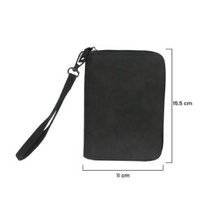 RFID Leather Travel Passport Cards Holder Zippered Strap 09