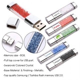 Rhinestone Crystal USB Flash Drive - 8GB 10