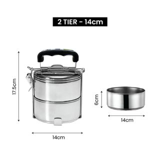 Signature 2 Tier Stainless Steel Tiffin Box - 14cm 05