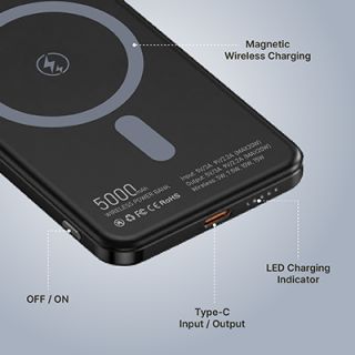 SLIM Magnetic 15W Wireless Power Bank - 5000mAh 06