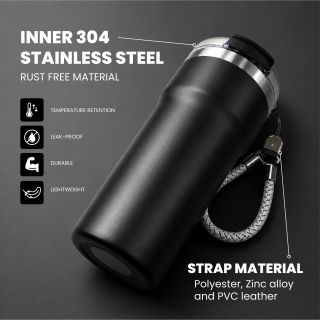 SNAPSIP Stainless Steel Bottle with Strap - 600ml 04