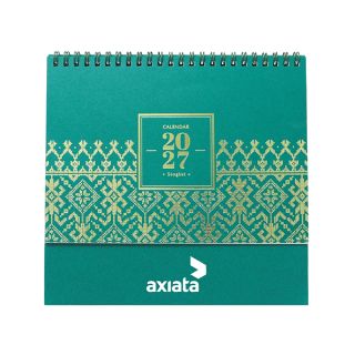 Songket H Wire-O Desk Calendar 2027 01