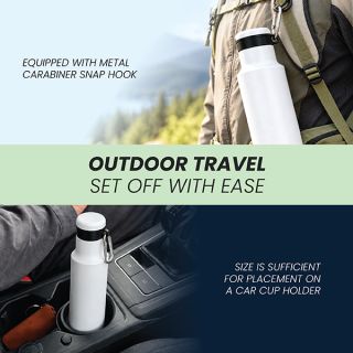 Stainless Steel Bottle With Carabiner - 450ml 06
