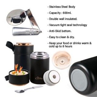 Stainless Steel Braised Thermos with Spoon - 600ml 12