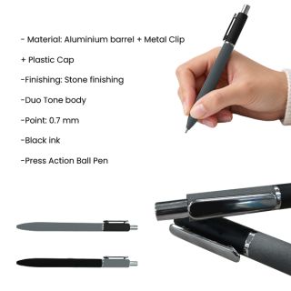 STONE Duo Tone Press Action Aluminium Ball Pen 08