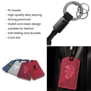 SUEDE PU ID Card Holder with Key Ring 11
