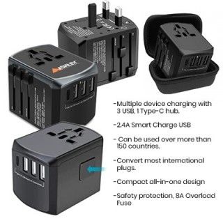 SWIFT Travel Adapter Triple USB and Type-C Charger 12