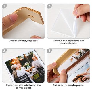 Transparent Acrylic with L-Shape Wood Frame 06