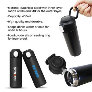 TRAVO Stainless Steel Thermos with Handle - 400ml 07