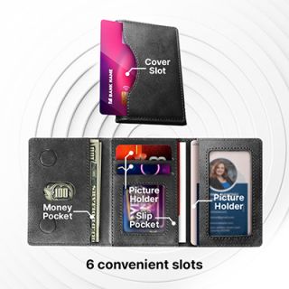 TRIFOLD PU Magnetic Wallet with RFID Block 05