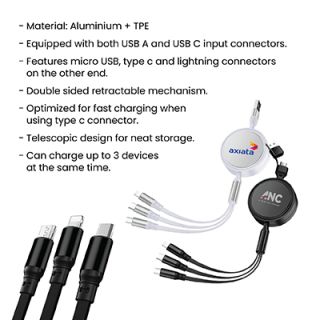 UNICORD 3-in-2 Retractable USB Fast Charging Cable 07