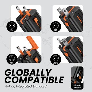 Universal Travel Adapter AC + 2 Type C Charger 05