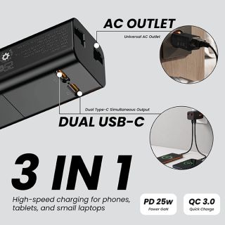 Universal Travel Adapter AC + 2 Type C Charger 03