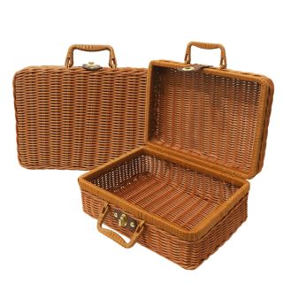 RATTAN Retro Basket for Gifts Set - L 01