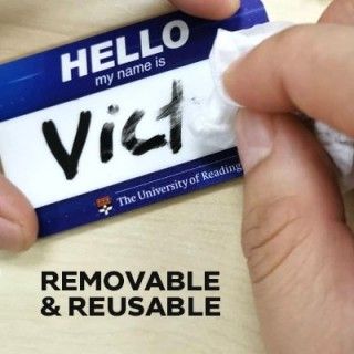 White Acrylic Name Tag with Magnetic Back 08