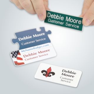 White Acrylic Name Tag with Magnetic Back