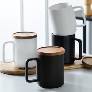Wooden Cap Ceramic Mug - 450ml 02