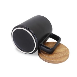 Wooden Cap Ceramic Mug - 450ml 04