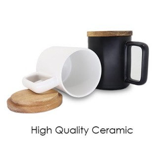 Wooden Cap Ceramic Mug - 450ml 05