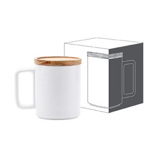 Wooden Cap Ceramic Mug - 450ml 11
