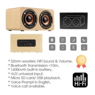 Wooden PURE Sound Bluetooth Speaker with Built-in Battery 06