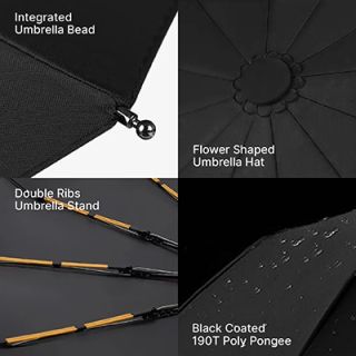 XIXILIA 23" Auto-Open Close 12 Panel Double Ribs Umbrella 03