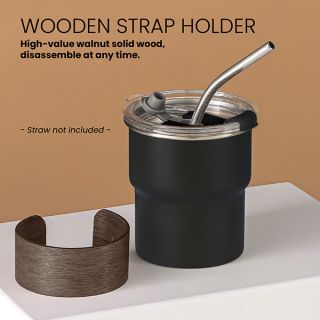 ZEN Stainless Steel Tumbler with Wooden Holder - 300ml 06