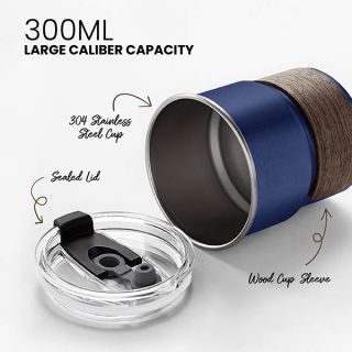 ZEN Stainless Steel Tumbler with Wooden Holder - 300ml 04