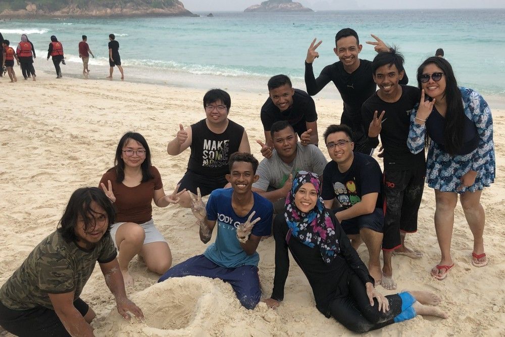 Giftstalk team on the beach during the annual company trip