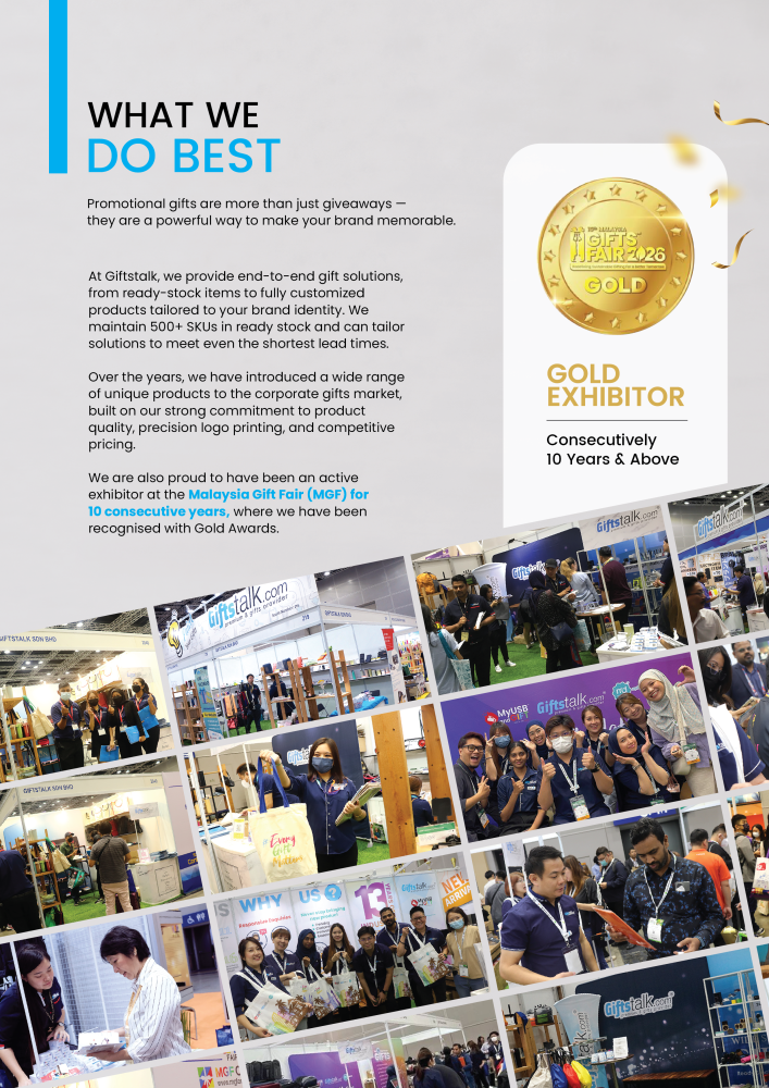 Giftstalk exhibiting at the Malaysia Gift Fair, recognised as a Gold Award exhibitor
